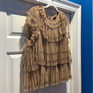 Jcrew tiered ruffle tulle sequin top